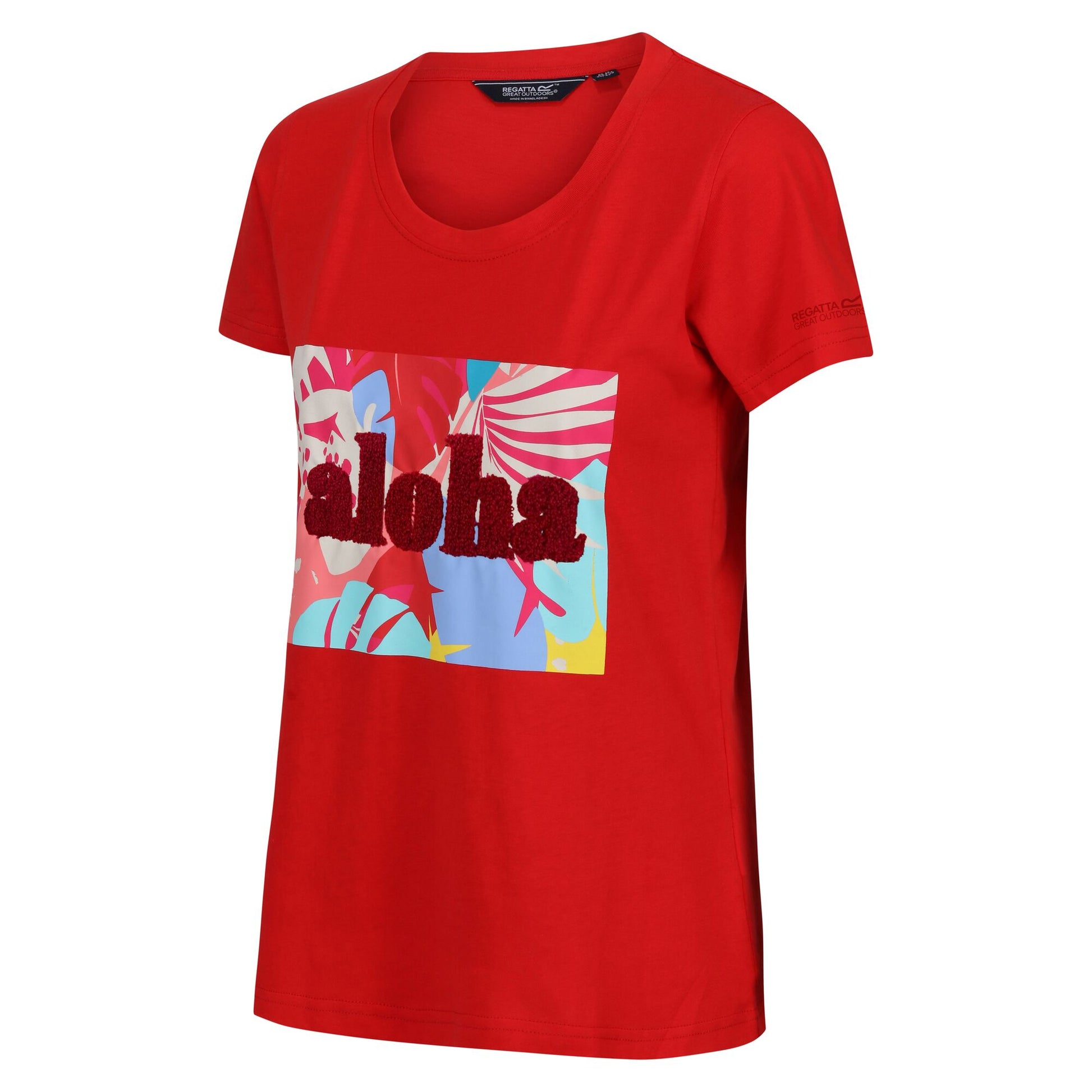 High Risk Red - Side - Regatta Womens-Ladies Filandra VIII Tropical Leaves T-Shirt