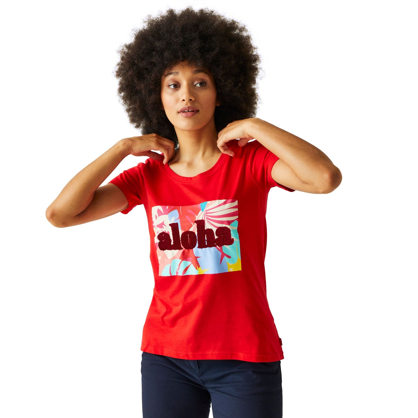 High Risk Red - Lifestyle - Regatta Womens-Ladies Filandra VIII Tropical Leaves T-Shirt