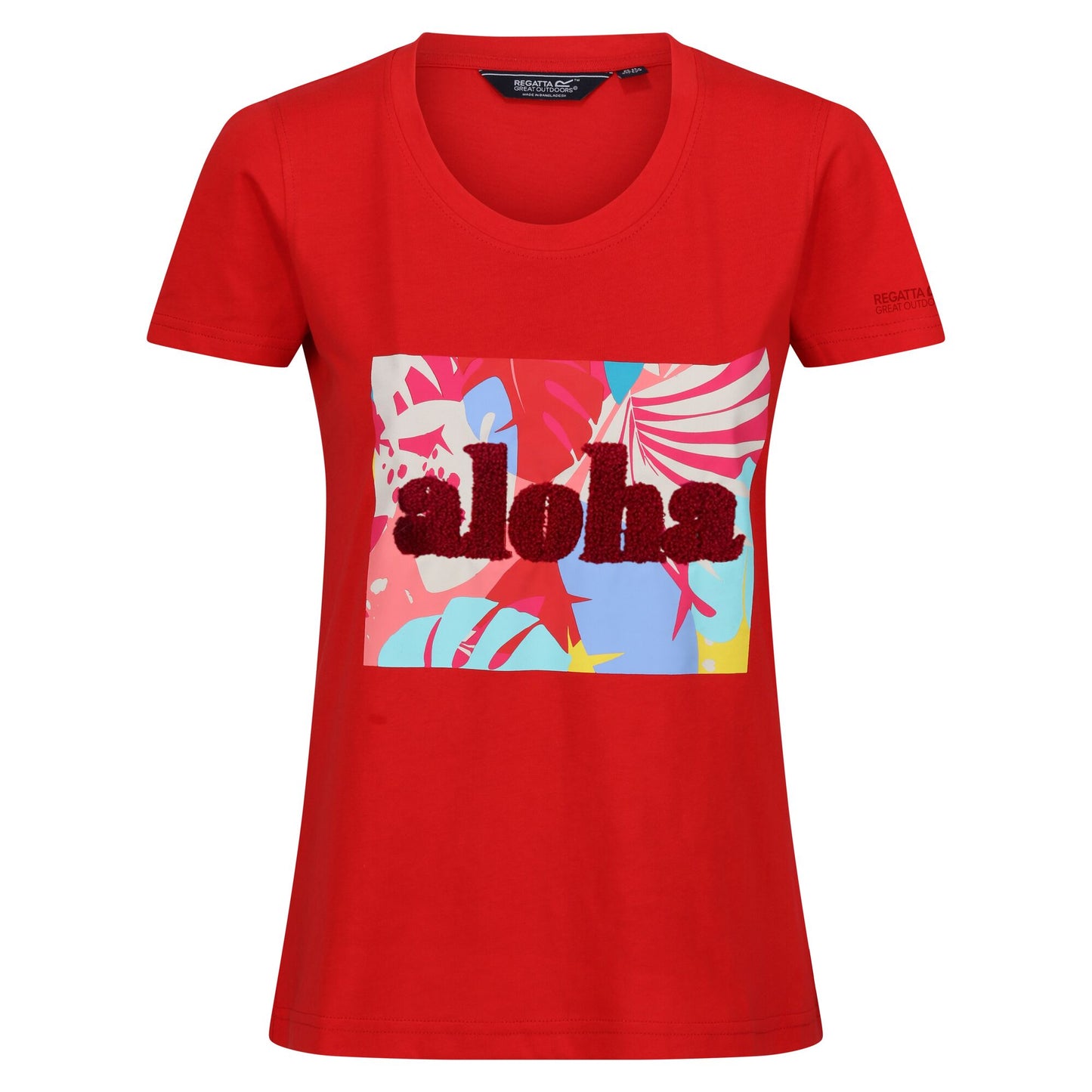High Risk Red - Front - Regatta Womens-Ladies Filandra VIII Tropical Leaves T-Shirt
