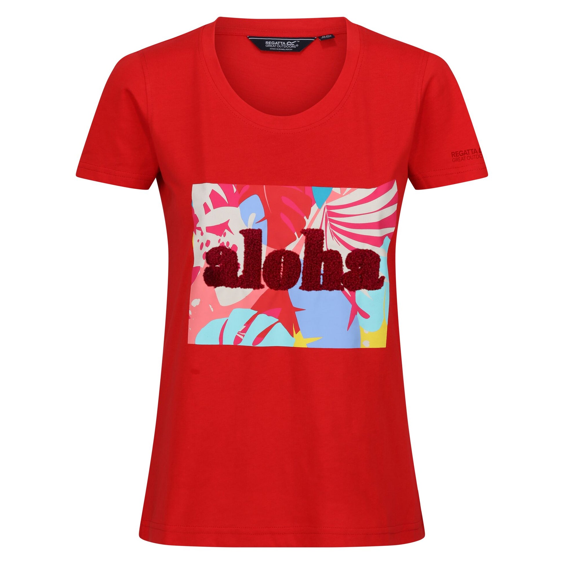 High Risk Red - Front - Regatta Womens-Ladies Filandra VIII Tropical Leaves T-Shirt