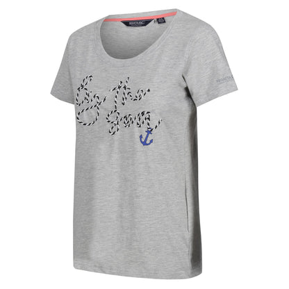 Cyberspace Marl - Side - Regatta Womens-Ladies Filandra VIII Text Marl T-Shirt
