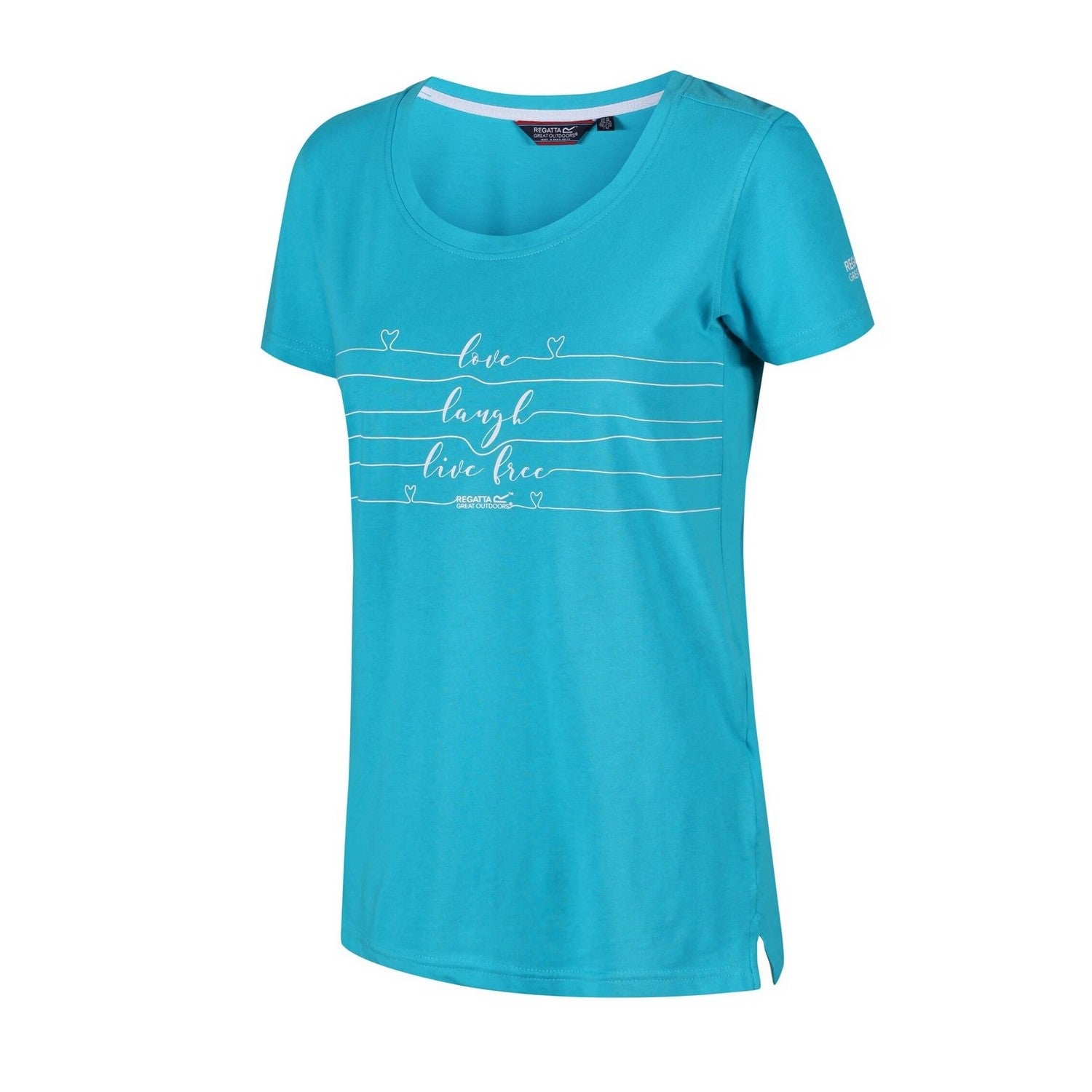 Azure Blue - Side - Regatta Womens-Ladies Filandra III Graphic Print Coolweave T-Shirt