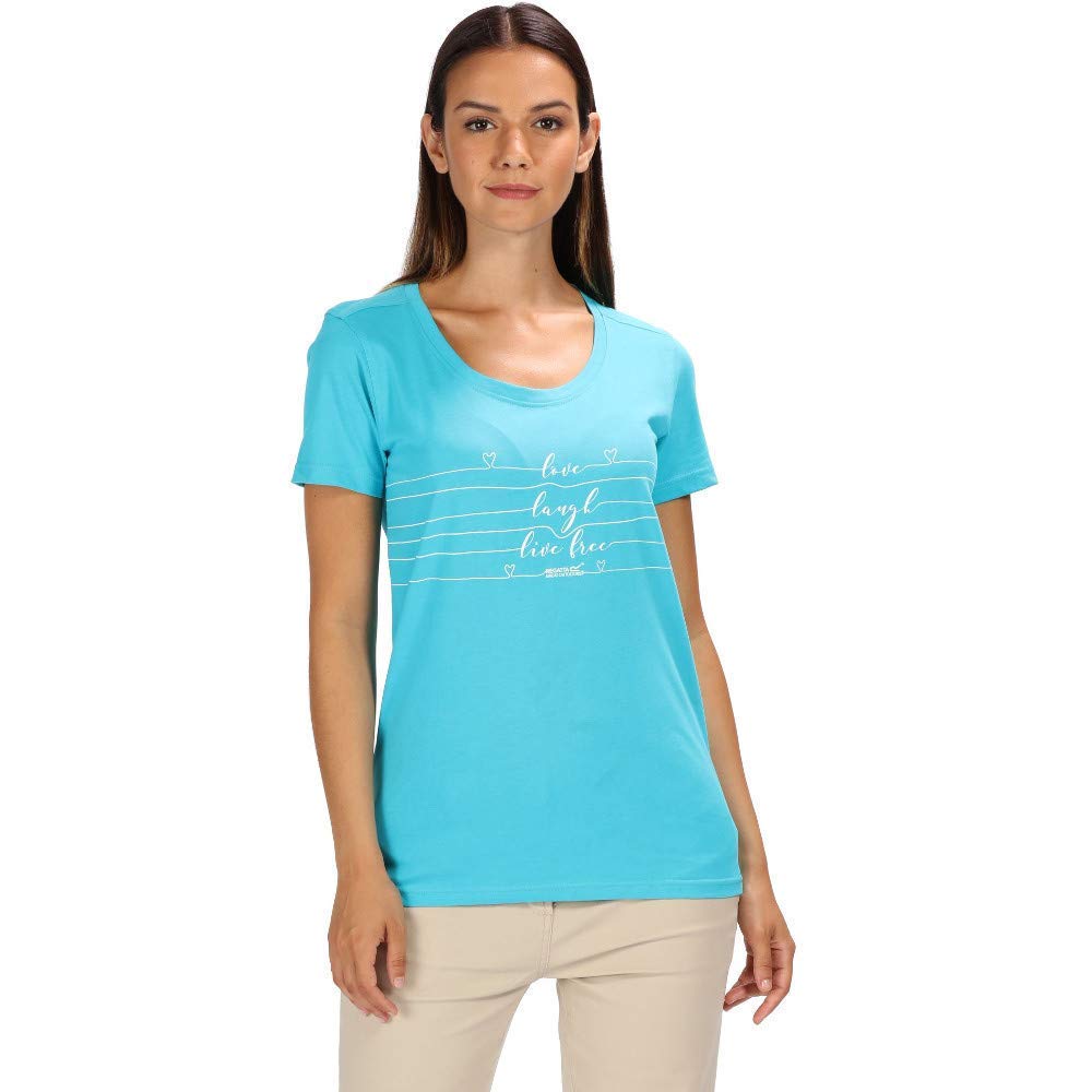 Azure Blue - Lifestyle - Regatta Womens-Ladies Filandra III Graphic Print Coolweave T-Shirt