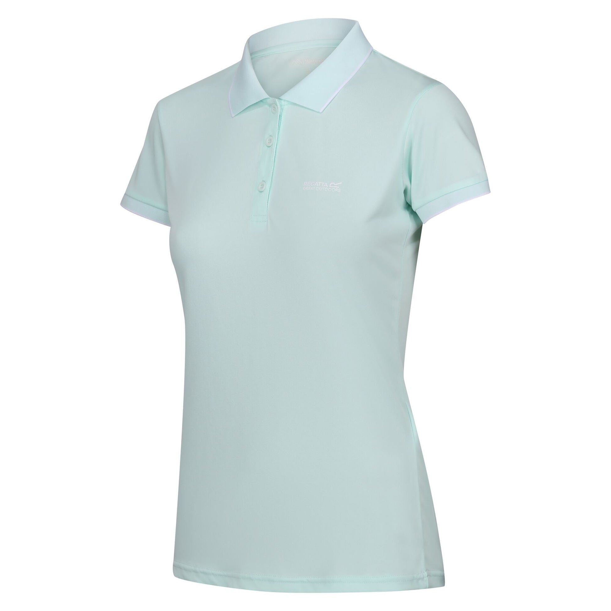 Bleached Aqua - Side - Regatta Womens-Ladies Remex II Marl Active Polo Shirt