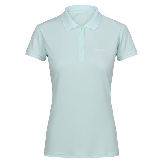 Bleached Aqua - Front - Regatta Womens-Ladies Remex II Marl Active Polo Shirt