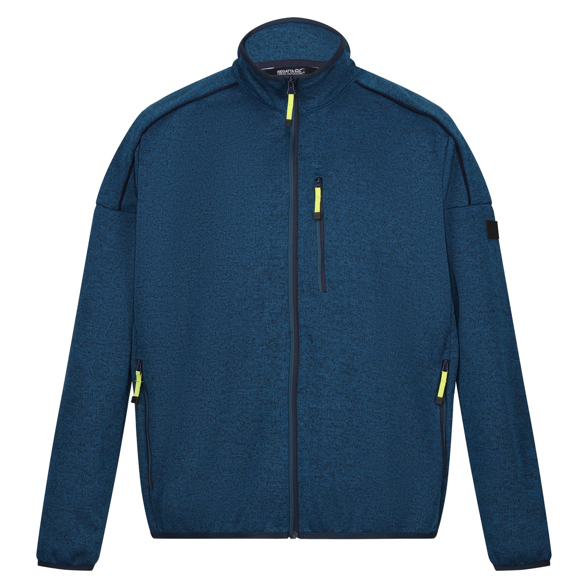 Moroccan Blue-Navy Marl - Front - Regatta Mens Kassam Marl Full Zip Fleece Jacket
