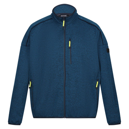 Moroccan Blue-Navy Marl - Front - Regatta Mens Kassam Marl Full Zip Fleece Jacket