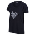 Navy - Side - Regatta Womens-Ladies Filandra VIII Amore Heart T-Shirt