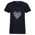 Navy - Front - Regatta Womens-Ladies Filandra VIII Amore Heart T-Shirt
