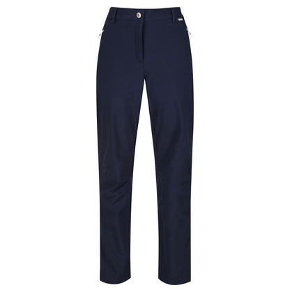 Navy - Front - Regatta Great Outdoors Womens-Ladies Geo Softshell II Long Leg Trousers