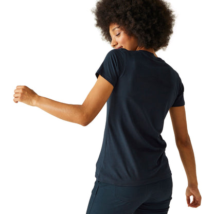 Navy - Pack Shot - Regatta Womens-Ladies Filandra VIII Text T-Shirt
