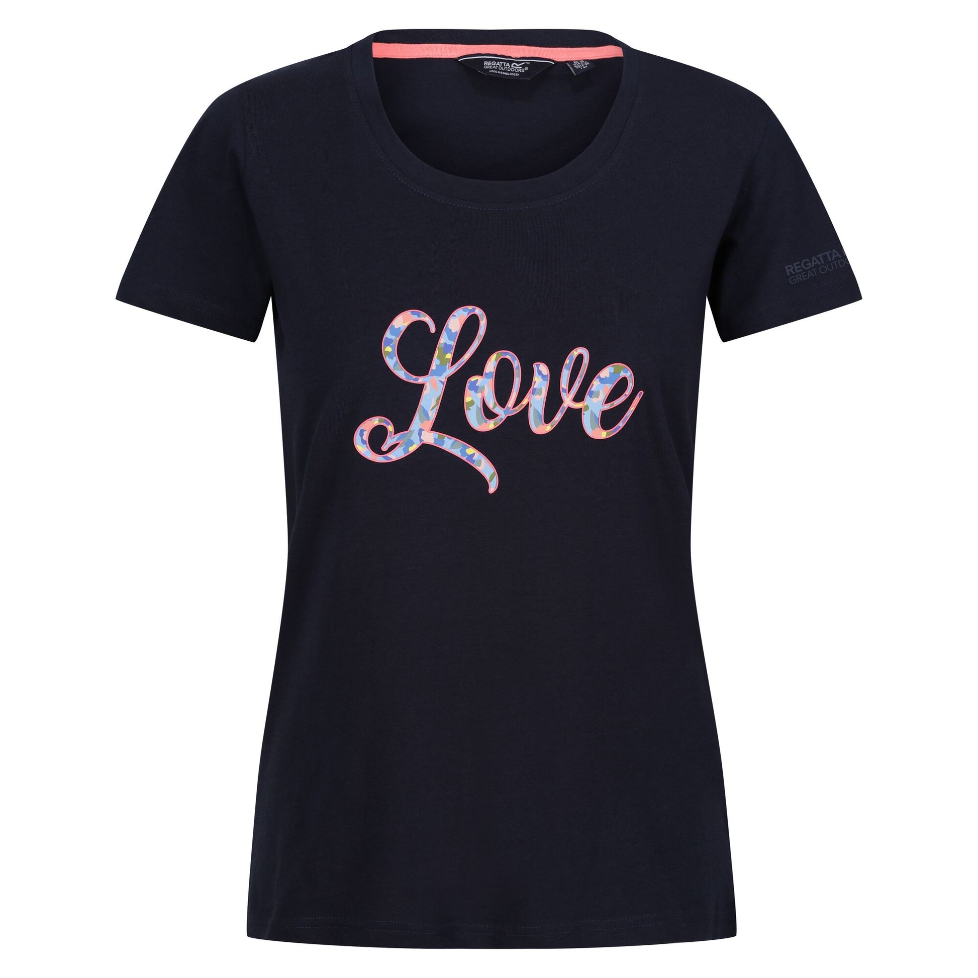 Navy - Front - Regatta Womens-Ladies Filandra VIII Text T-Shirt