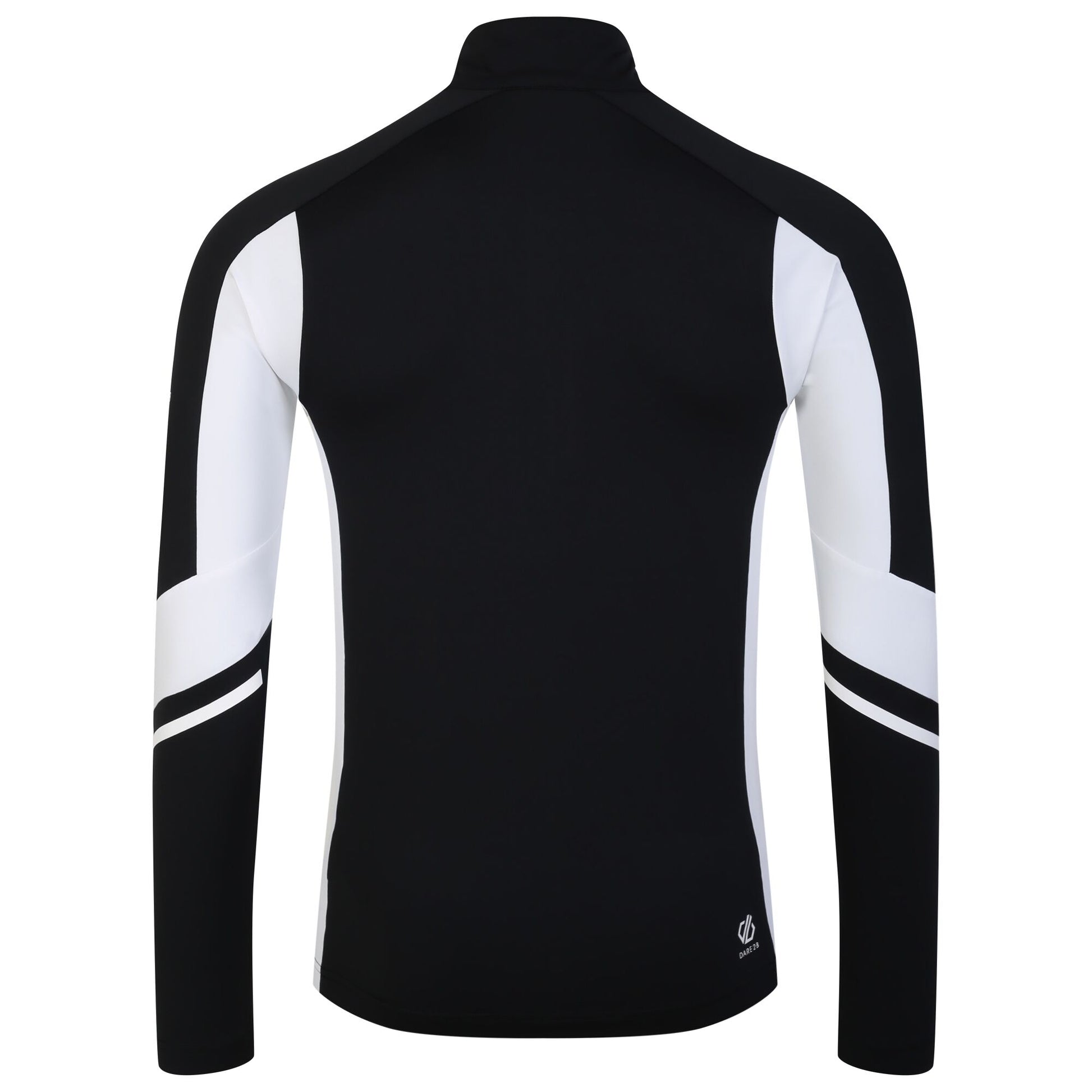 Black-White - Back - Dare 2B Mens Speed Core Stretch Half Zip Base Layer Top
