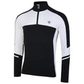 Black-White - Side - Dare 2B Mens Speed Core Stretch Half Zip Base Layer Top