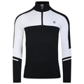 Black-White - Front - Dare 2B Mens Speed Core Stretch Half Zip Base Layer Top
