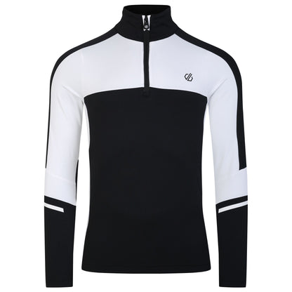 Black-White - Front - Dare 2B Mens Speed Core Stretch Half Zip Base Layer Top