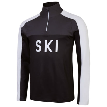Black-Ebony - Side - Dare 2B Mens Ski Core Stretch Base Layer Top