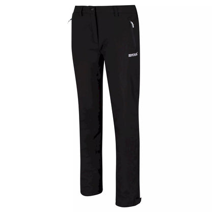 Black - Side - Regatta Great Outdoors Womens-Ladies Geo Softshell II Short Leg Trousers