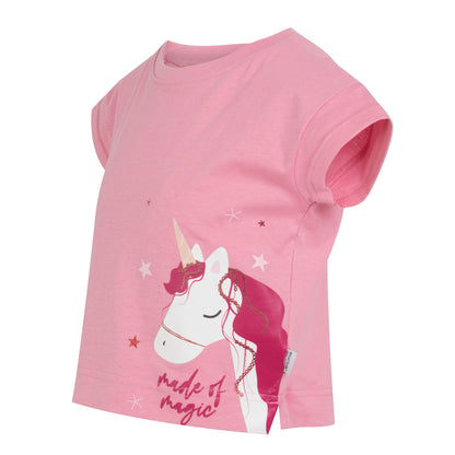 Sweet Pink - Side - Regatta Childrens-Kids Animal Luna The Unicorn T-Shirt