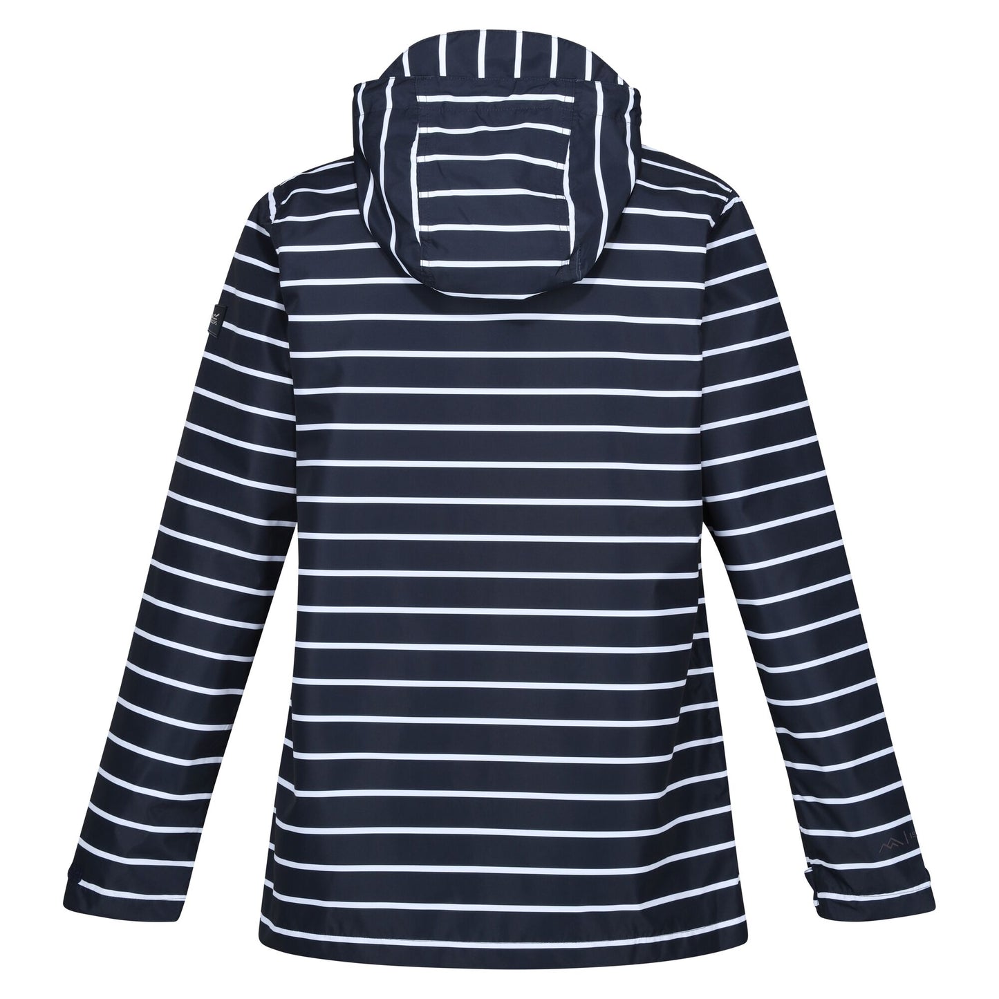 Navy-White - Back - Regatta Womens-Ladies Bayletta Striped Waterproof Jacket