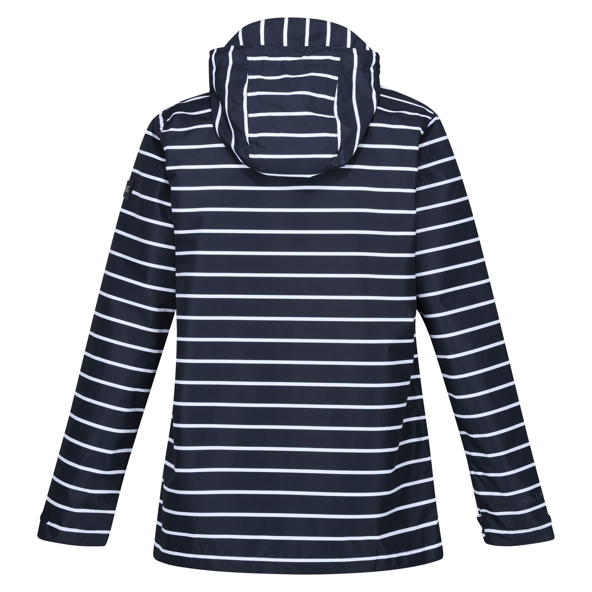 Navy-White - Back - Regatta Womens-Ladies Bayletta Striped Waterproof Jacket