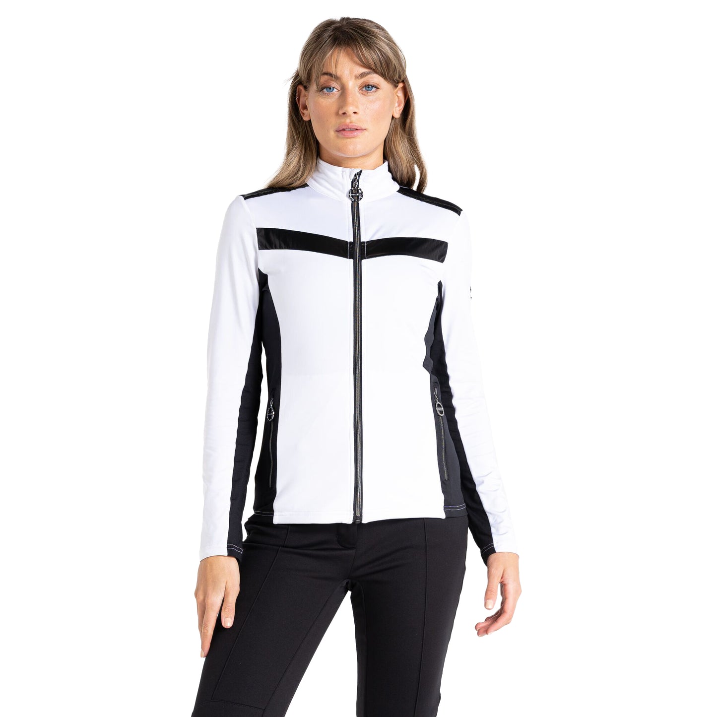 White-Black - Lifestyle - Dare 2B Womens-Ladies Divinity II Core Stretch Fleece Jacket