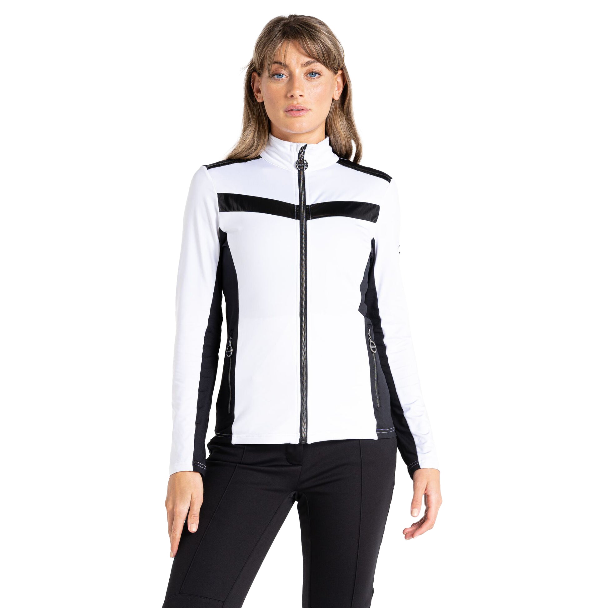 White-Black - Lifestyle - Dare 2B Womens-Ladies Divinity II Core Stretch Fleece Jacket