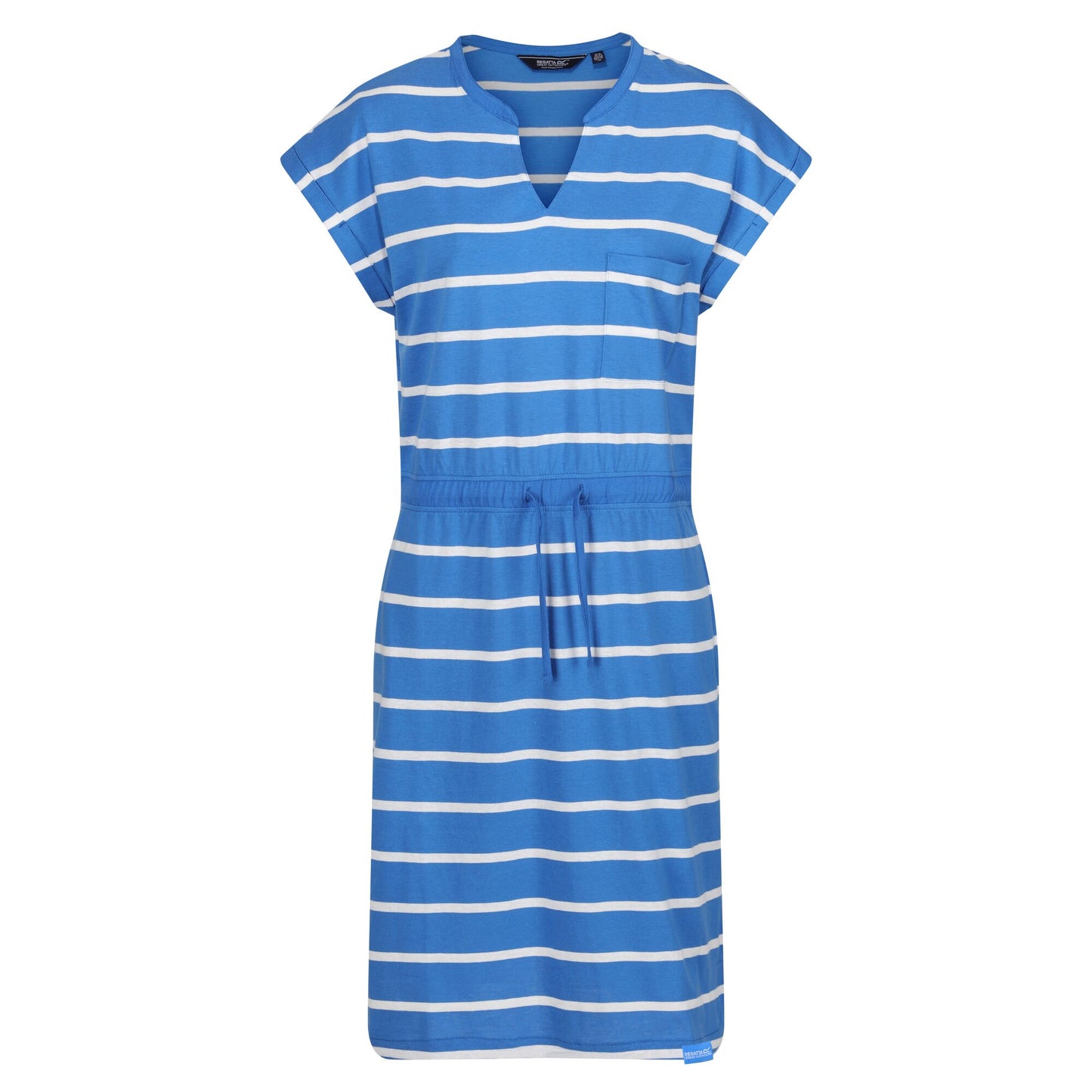 Sonic Blue-White - Front - Regatta Womens-Ladies Bayletta Striped Midi Dress