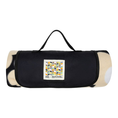 Black - Side - Regatta Orla Kiely Daisy Picnic Blanket