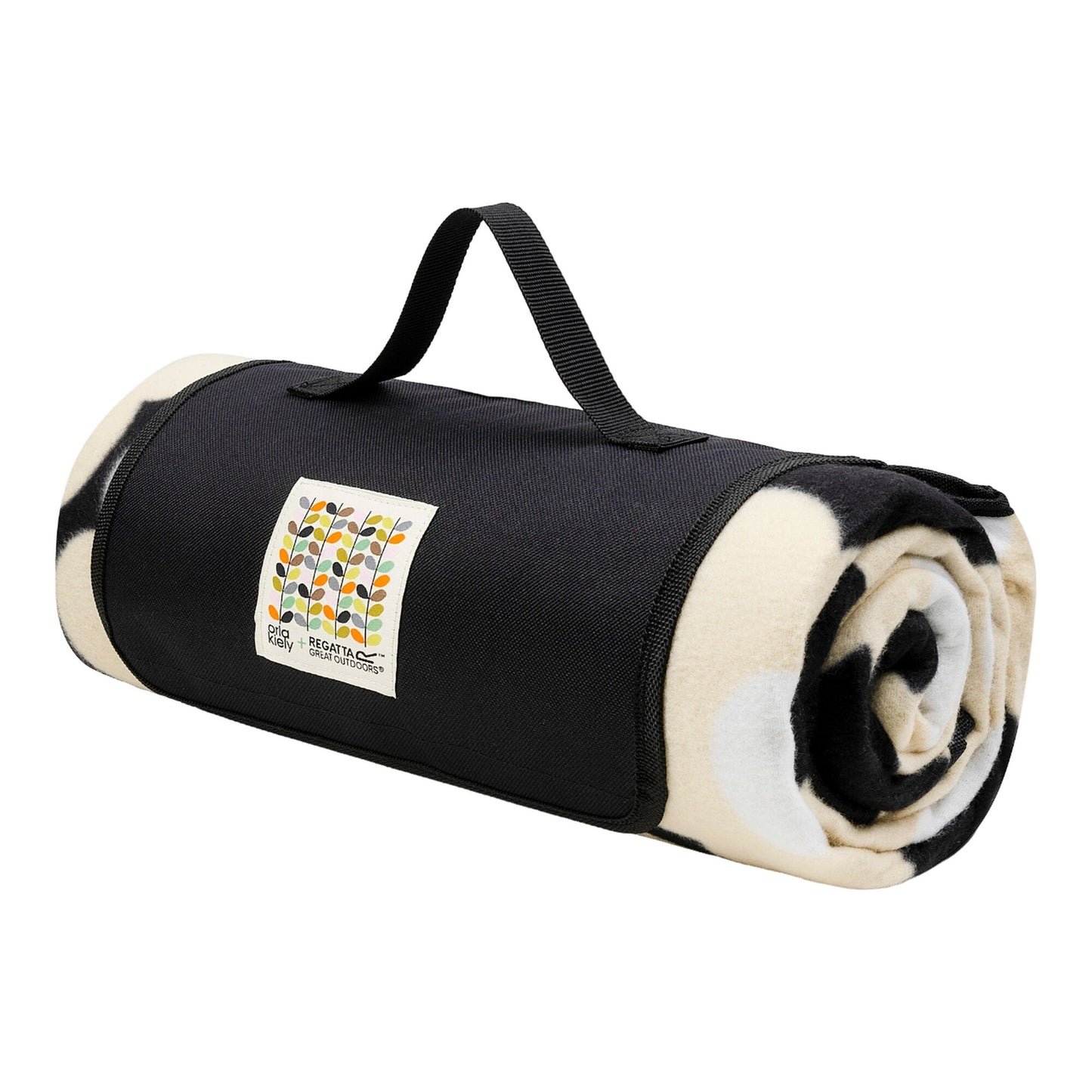 Black - Pack Shot - Regatta Orla Kiely Daisy Picnic Blanket