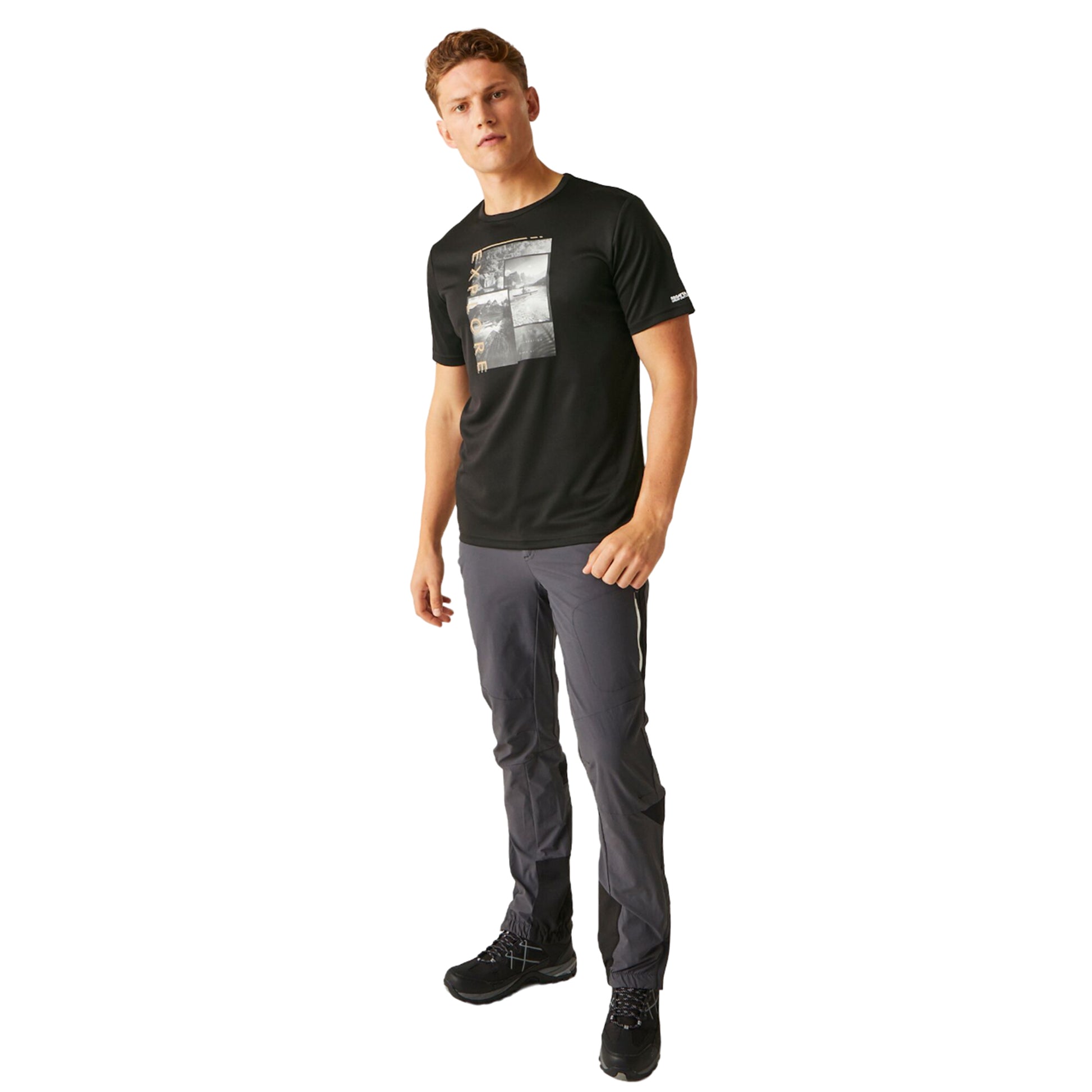Black - Close up - Regatta Mens Fingal VIII Explore T-Shirt