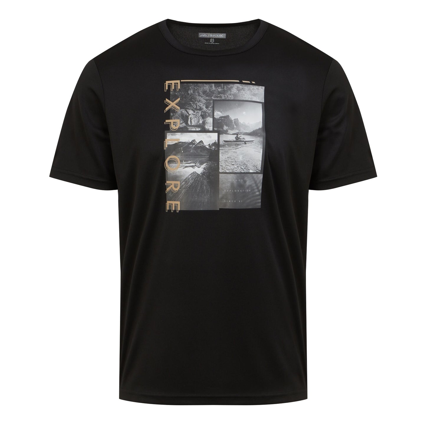 Black - Front - Regatta Mens Fingal VIII Explore T-Shirt