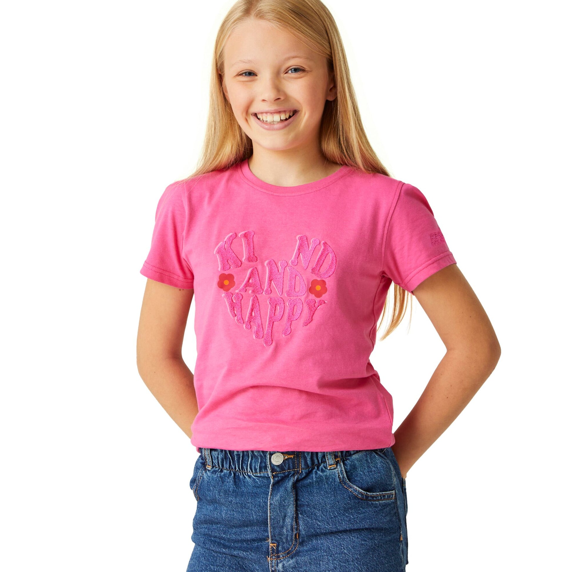 Flamingo Pink - Lifestyle - Regatta Childrens-Kids Bosley VII Text T-Shirt
