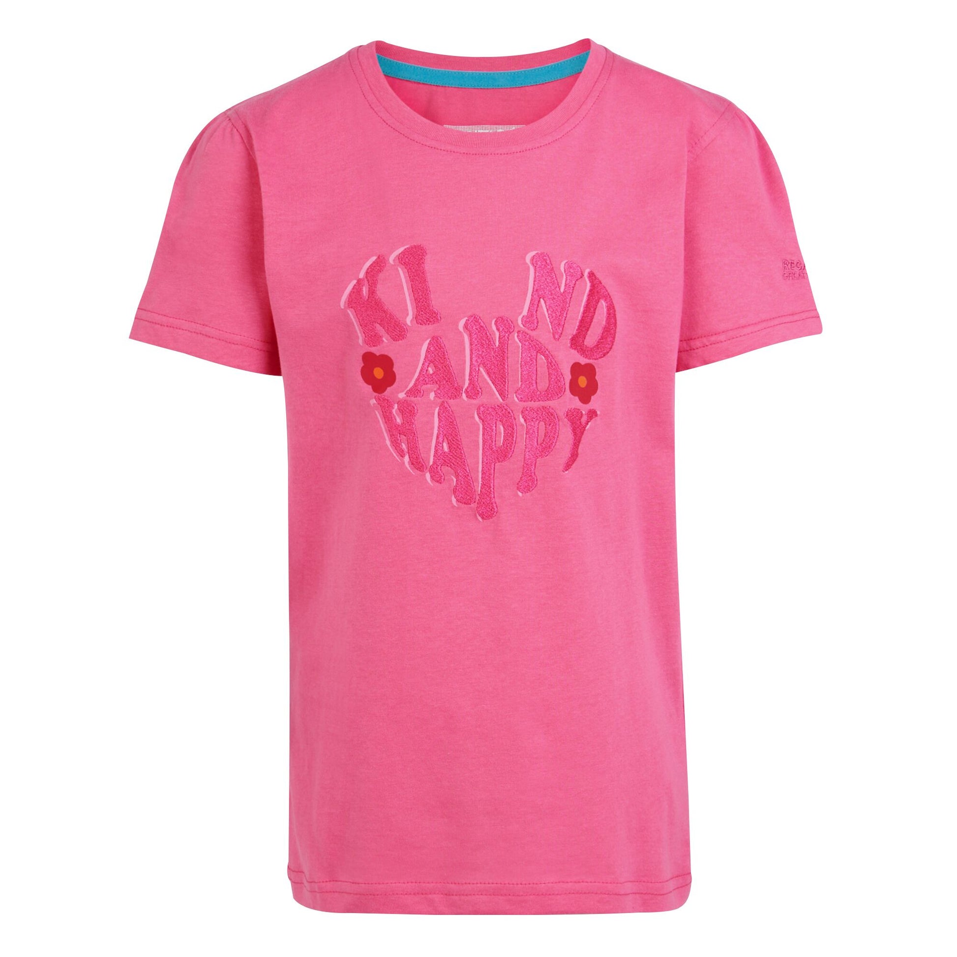 Flamingo Pink - Front - Regatta Childrens-Kids Bosley VII Text T-Shirt