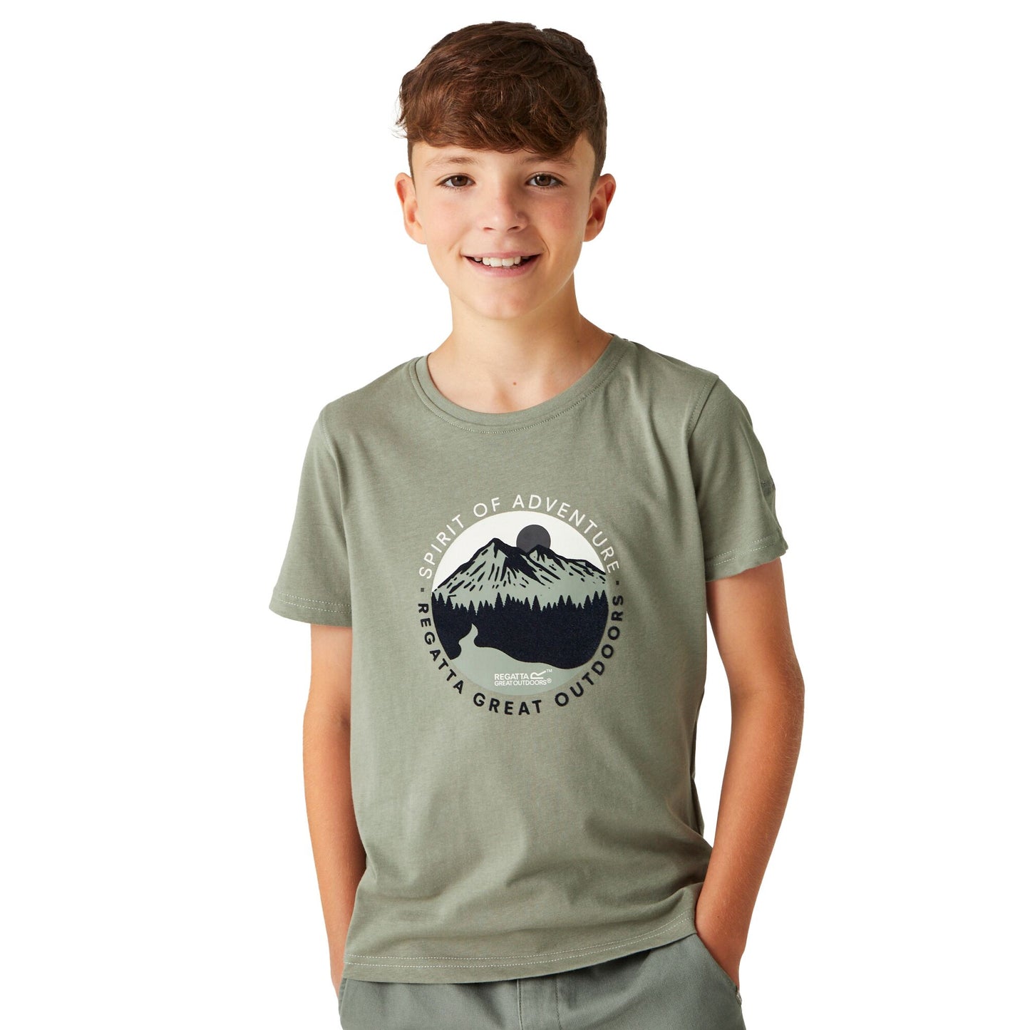 Agave Green - Lifestyle - Regatta Childrens-Kids Bosley VII Graphic Print T-Shirt