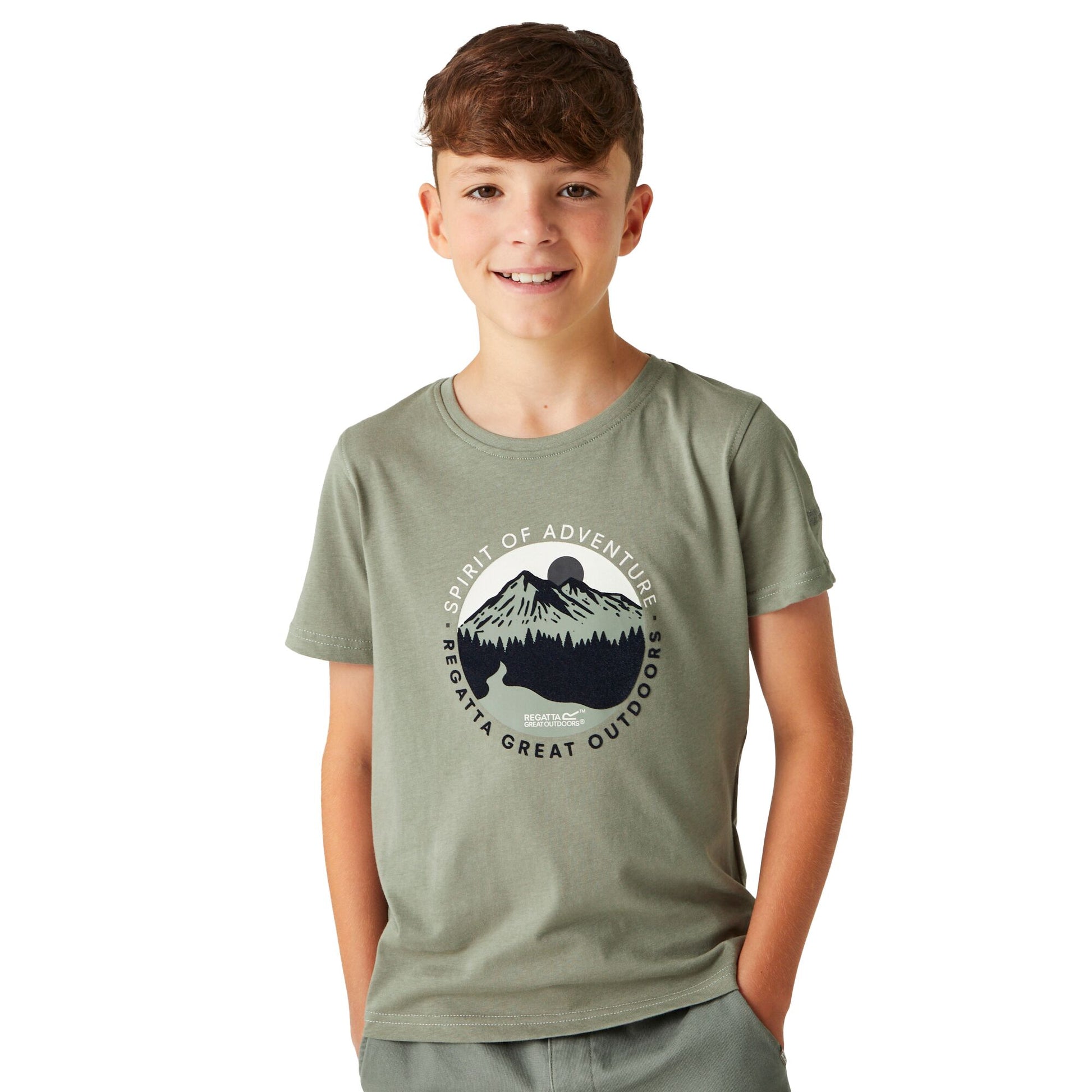 Agave Green - Lifestyle - Regatta Childrens-Kids Bosley VII Graphic Print T-Shirt
