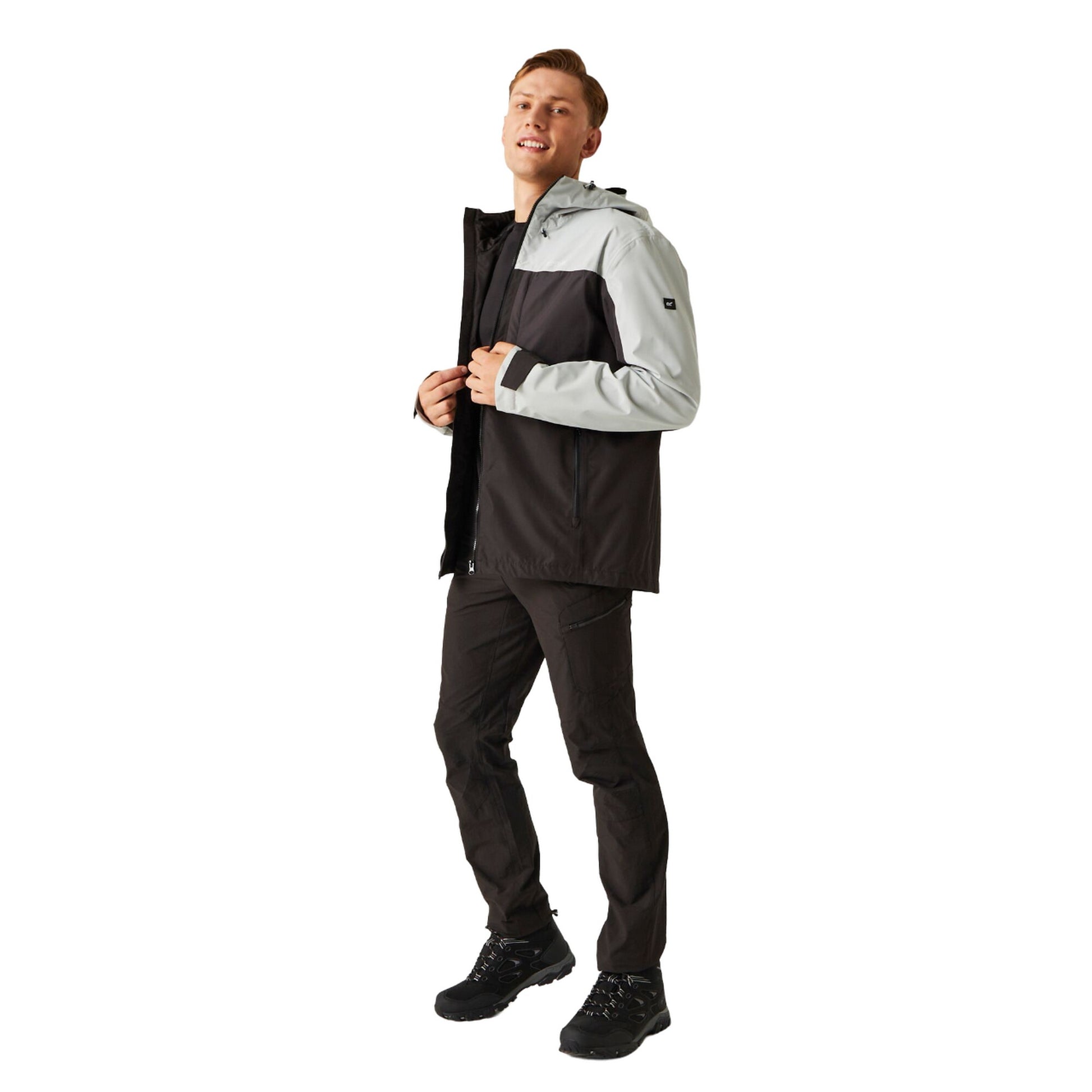Silver Grey-Ash - Close up - Regatta Mens Maland Waterproof Jacket