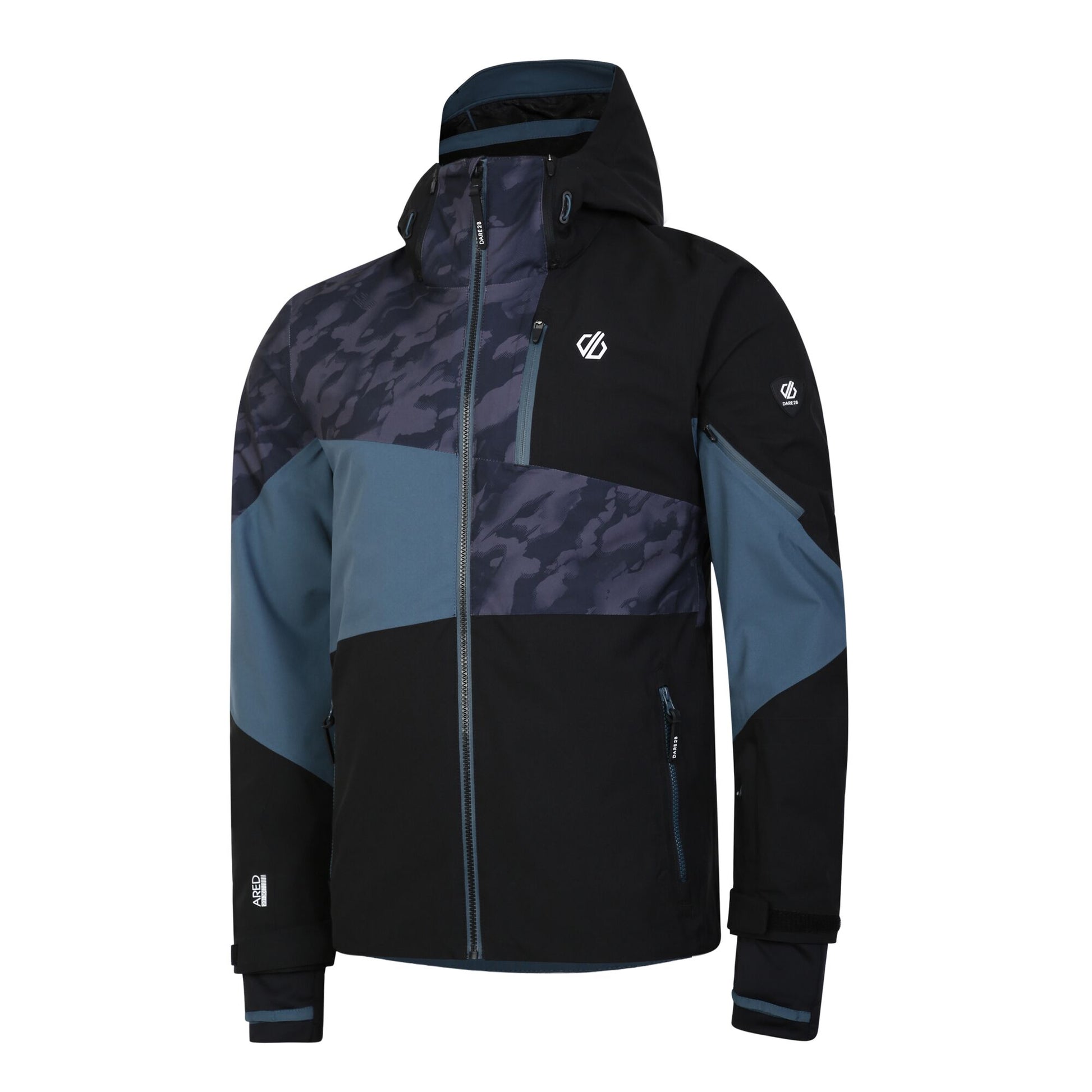 Black - Side - Dare 2B Mens Supernova II Camo Ski Jacket