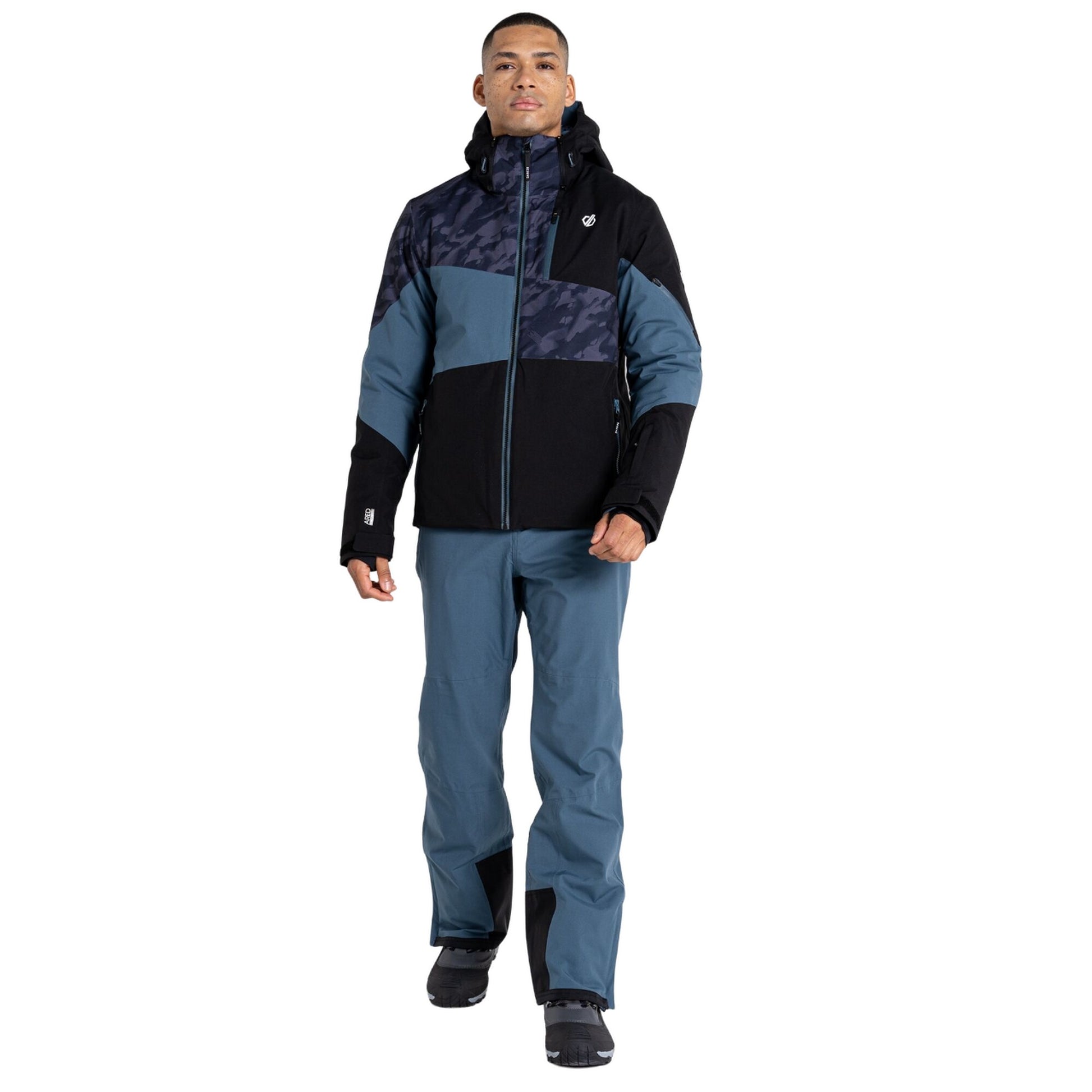 Black - Close up - Dare 2B Mens Supernova II Camo Ski Jacket