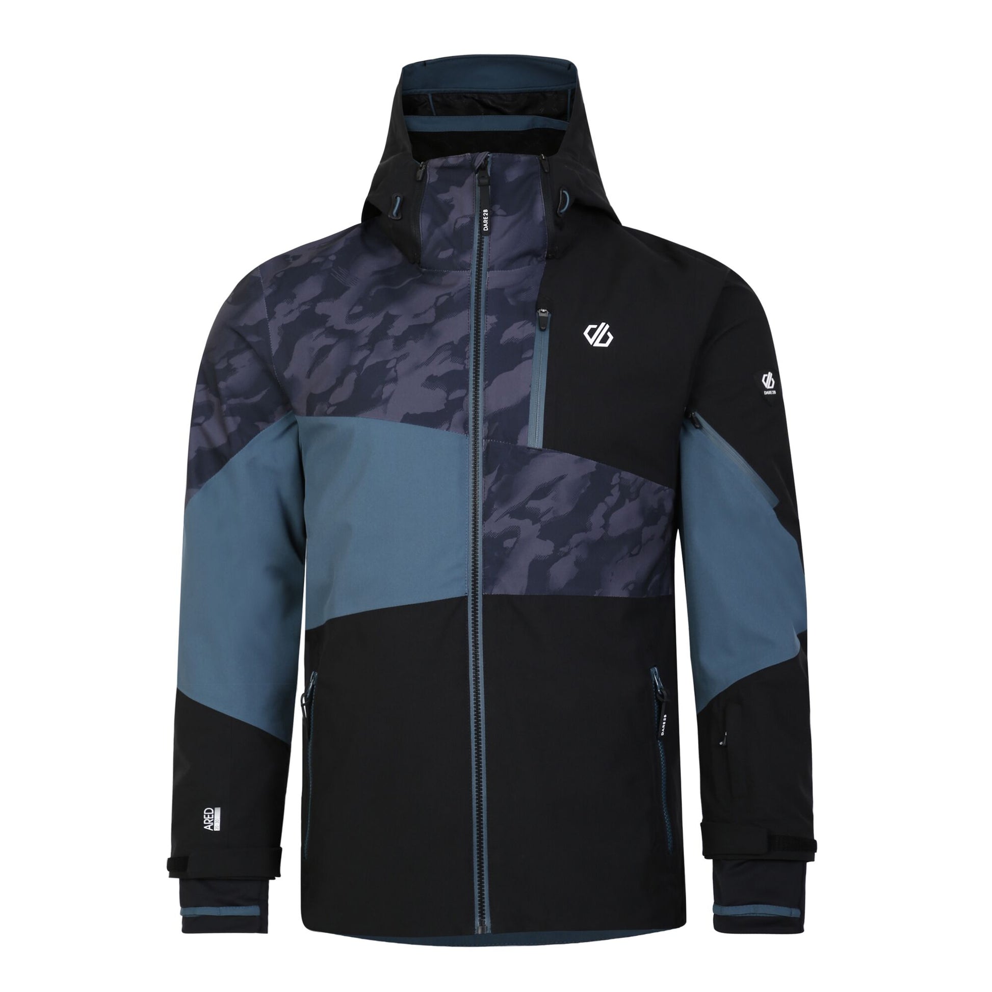 Black - Front - Dare 2B Mens Supernova II Camo Ski Jacket