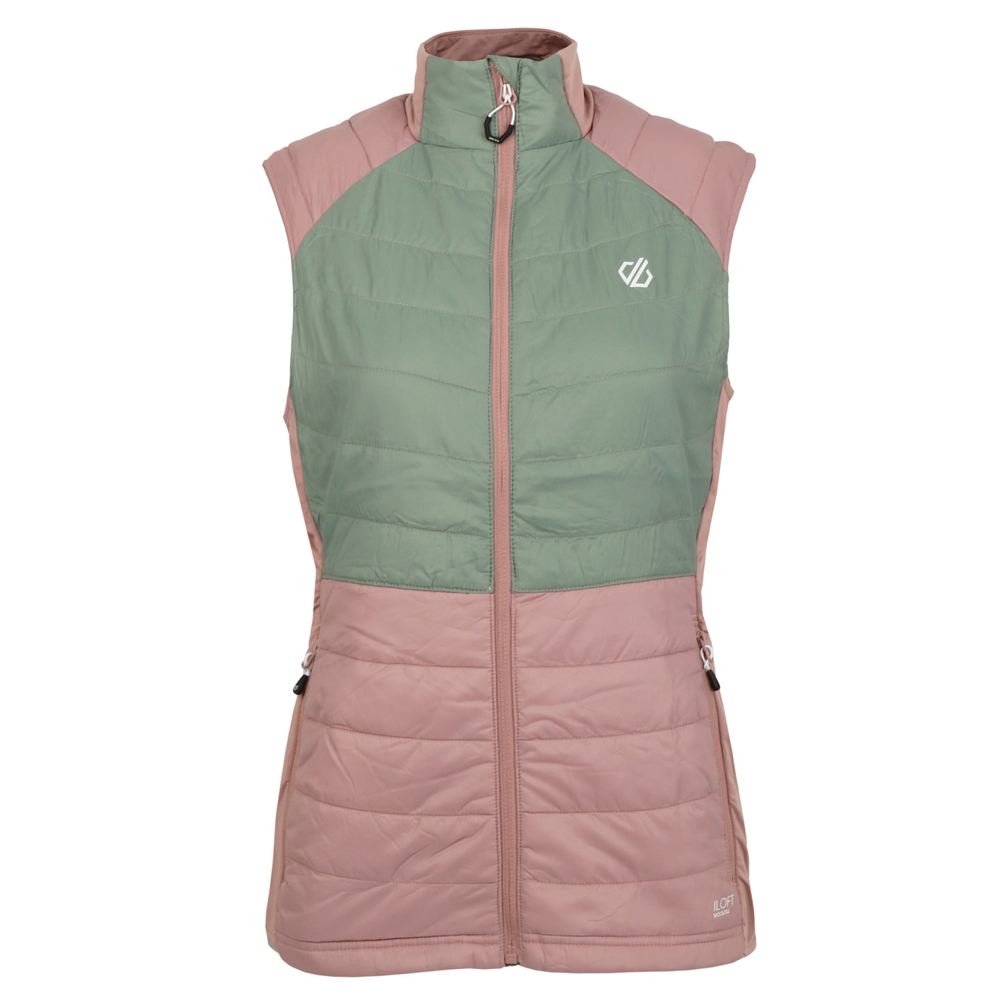 Dusky Rose-Lilypad Green - Front - Dare 2B Womens-Ladies Culmination Wool Padded Gilet