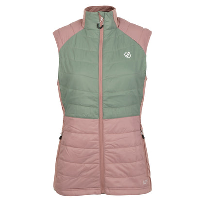 Dusky Rose-Lilypad Green - Front - Dare 2B Womens-Ladies Culmination Wool Padded Gilet