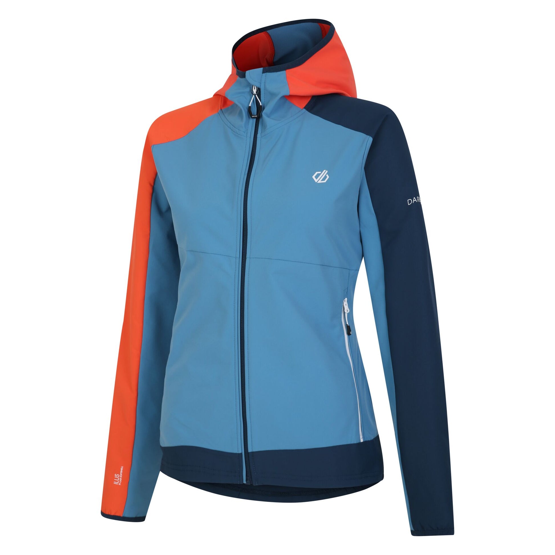 Niagara Blue-Satsuma - Side - Dare 2B Womens-Ladies Avidly II Soft Shell Jacket