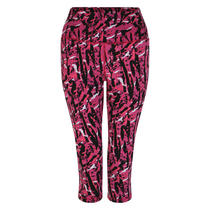 Neon Pink - Front - Dare 2B Womens-Ladies Influential Zebra Print 3-4 Leggings