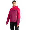 Berry-Neon Pink - Lifestyle - Dare 2B Womens-Ladies Mountain Series Contrast Panel Waterproof Jacket