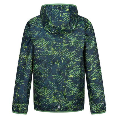 Moroccan Blue - Back - Regatta Childrens-Kids Scratch Packaway Waterproof Jacket