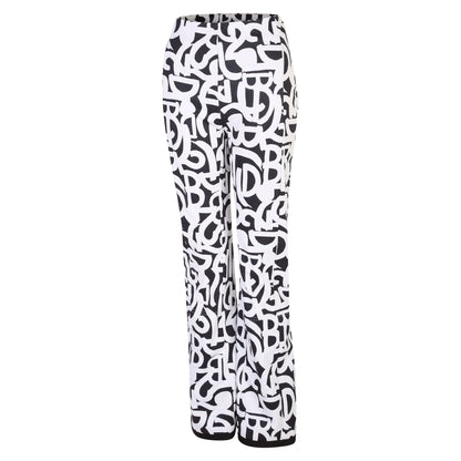 Black-White - Side - Dare 2B Womens-Ladies Uphill Graffiti Ski Trousers