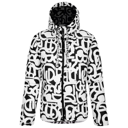 Black-White - Front - Dare 2B Womens-Ladies Society Graffiti Padded Jacket
