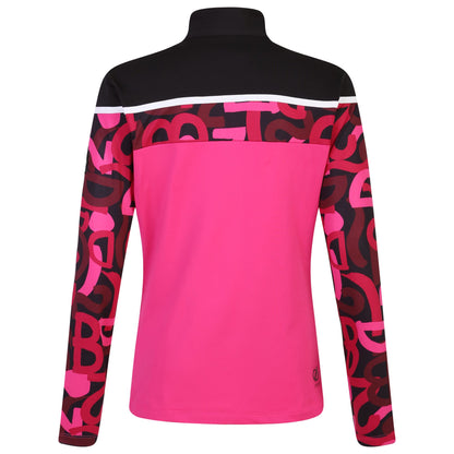 Pure Pink-Black - Back - Dare 2B Womens-Ladies Rocker Graffiti Core Stretch Ski Jacket