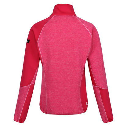 Flamingo Pink-Pink Potion - Back - Regatta Womens-Ladies Lindalla VII Marl Full Zip Fleece Jacket